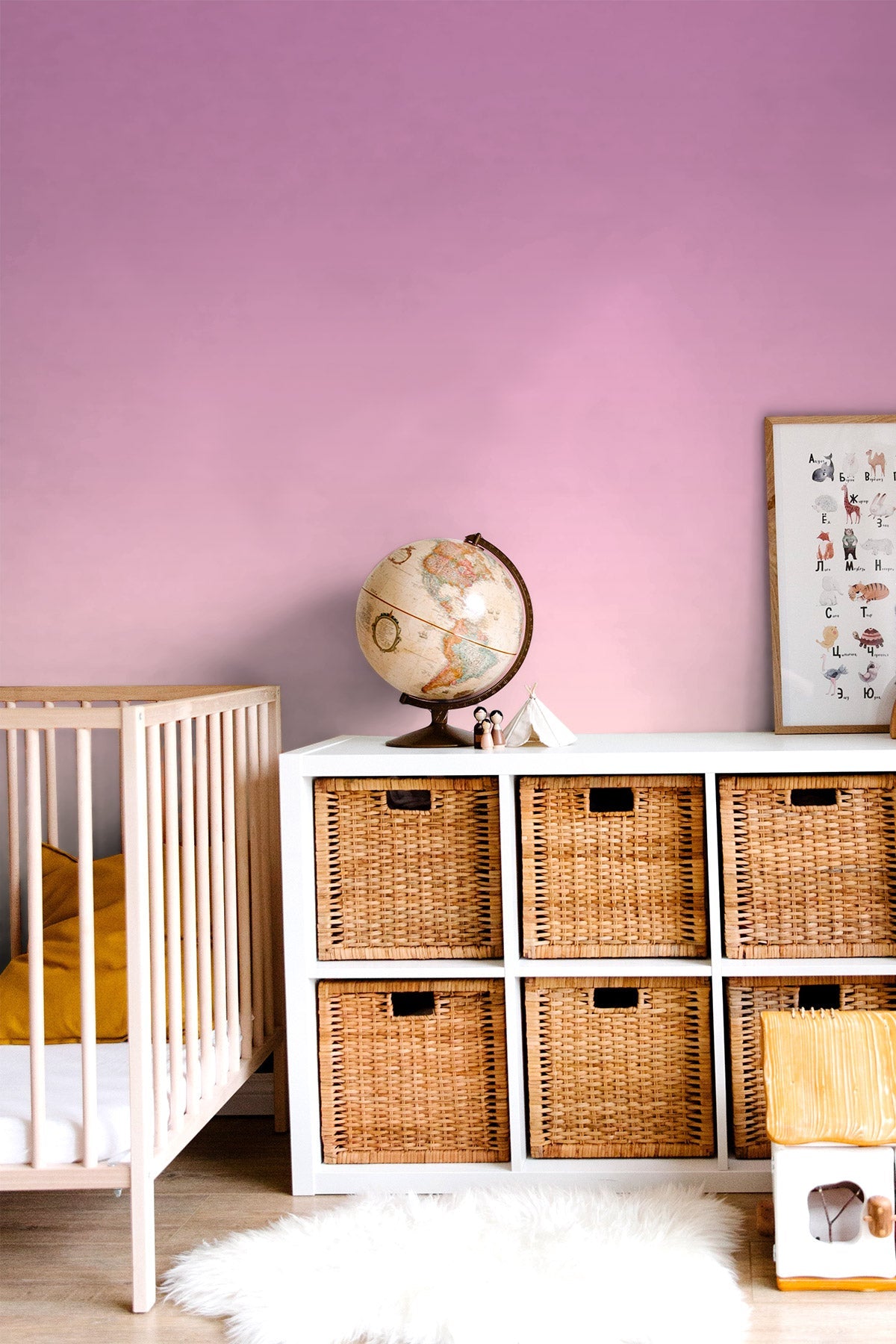 Pink Pearl Wallpaper in a nursery