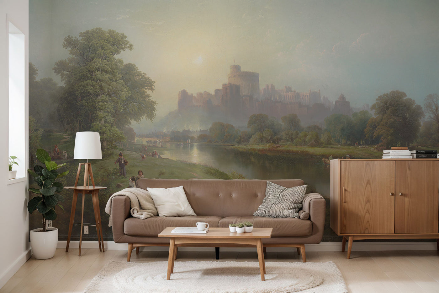 Vintage Windsor Castle Landscape Wall Mural