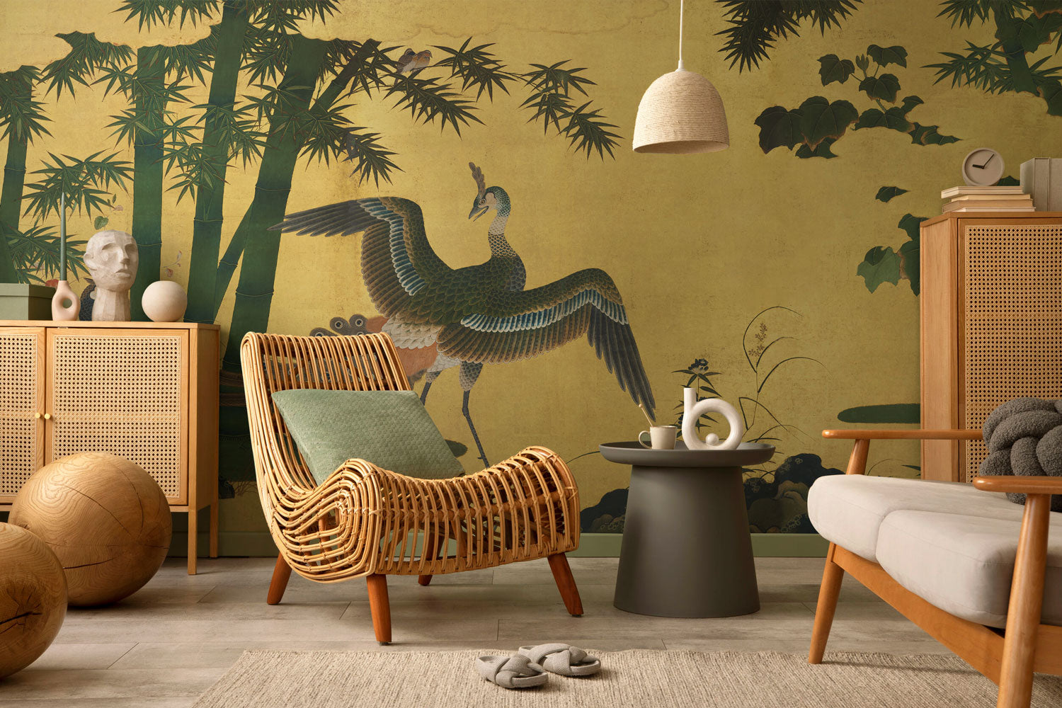 Enchanting Japanese Peacock Wall Mural