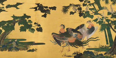 Elegant Japanese Peacocks and Bamboo Wall Mural