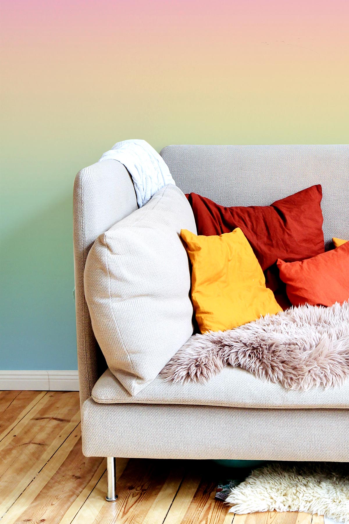 Rainbow Rush Wallpaper in a room