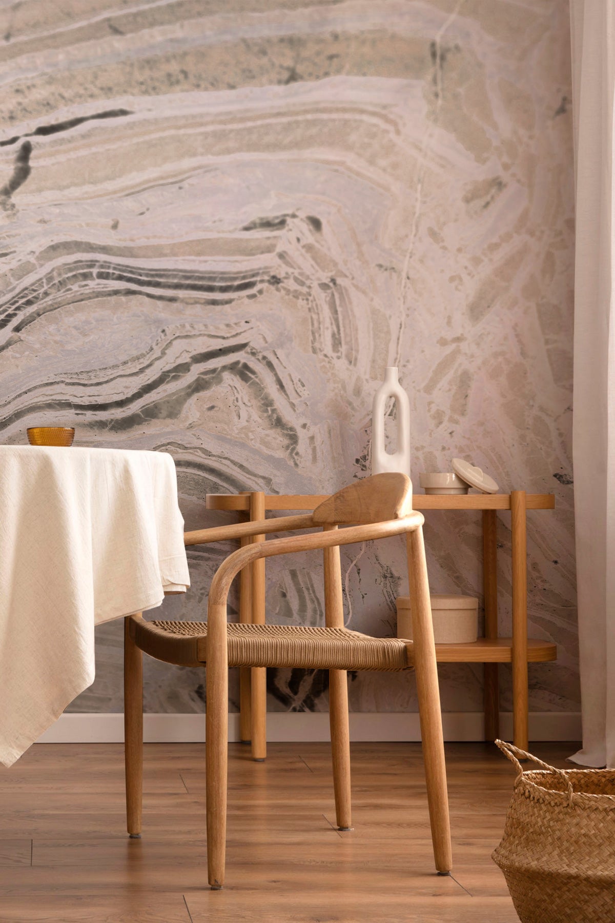 Beige Rough Marble Wall Mural