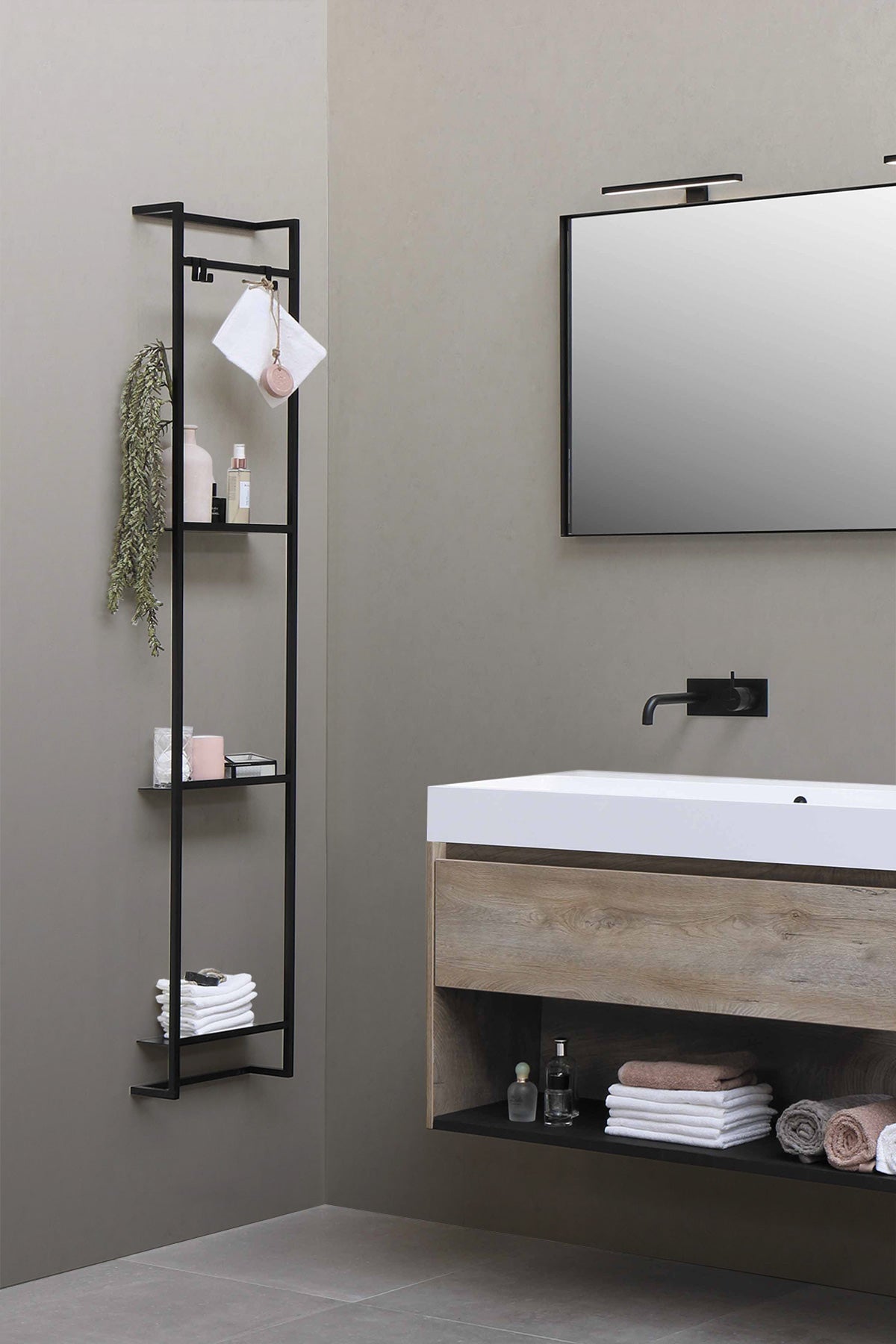 Sepia Symphony Wallpaper in a bathroom