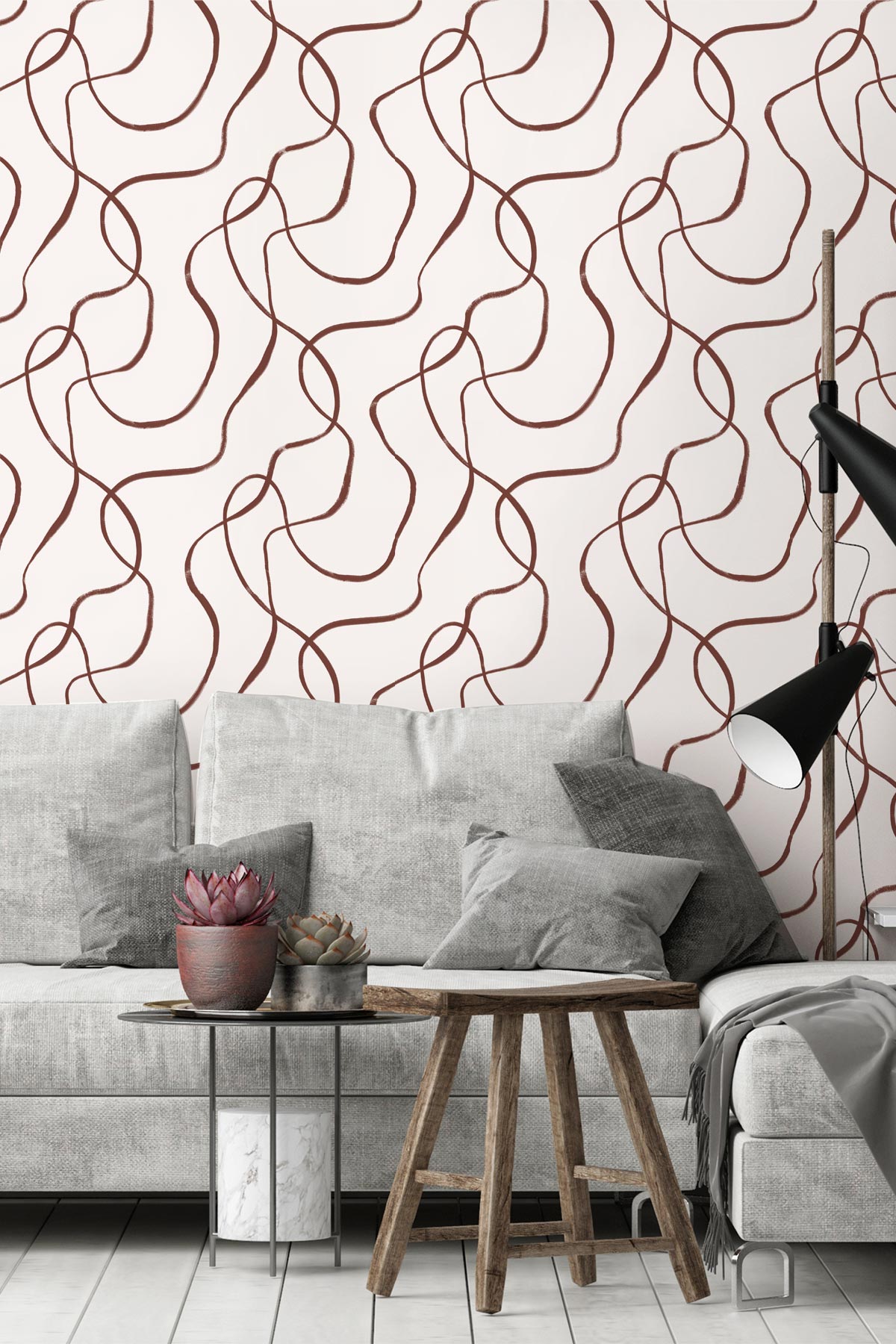 Squiggles / Burgundy