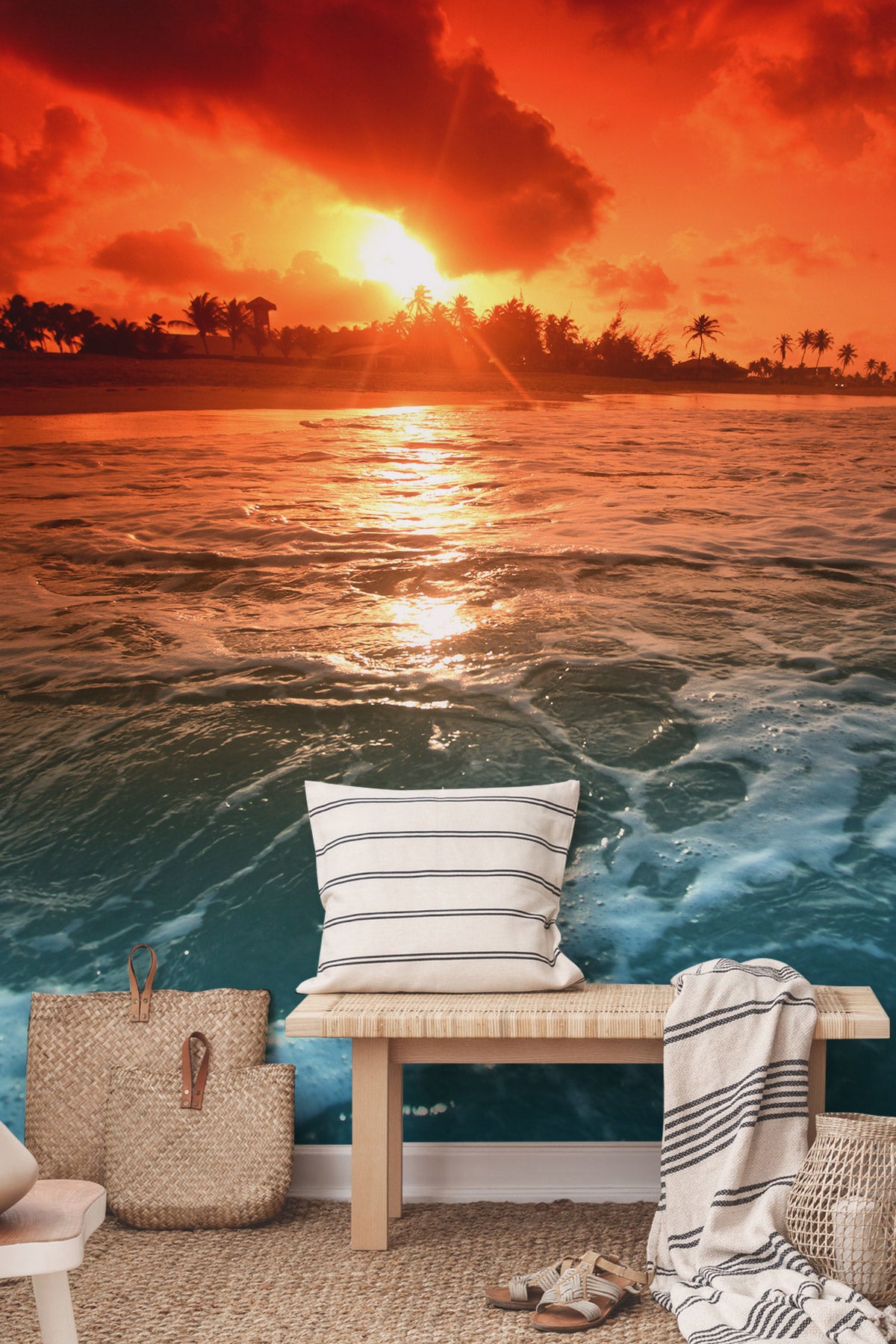 Ocean at dusk Wall Mural