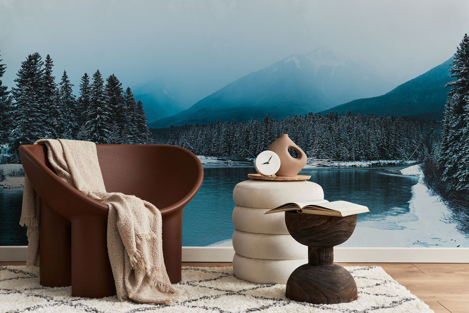 Serene Winter in Canmore Alberta Wall Mural