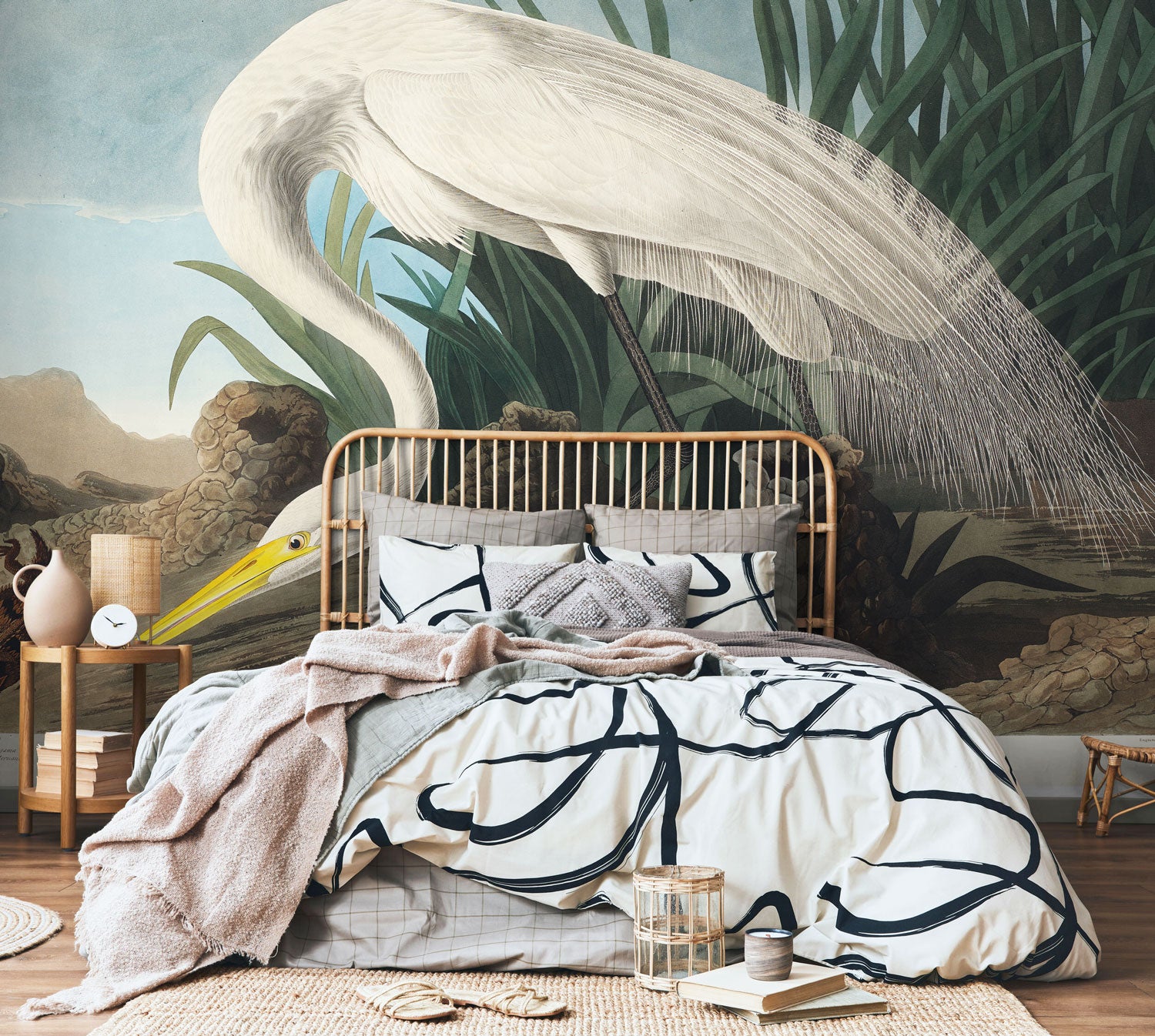 White Heron Wall Mural