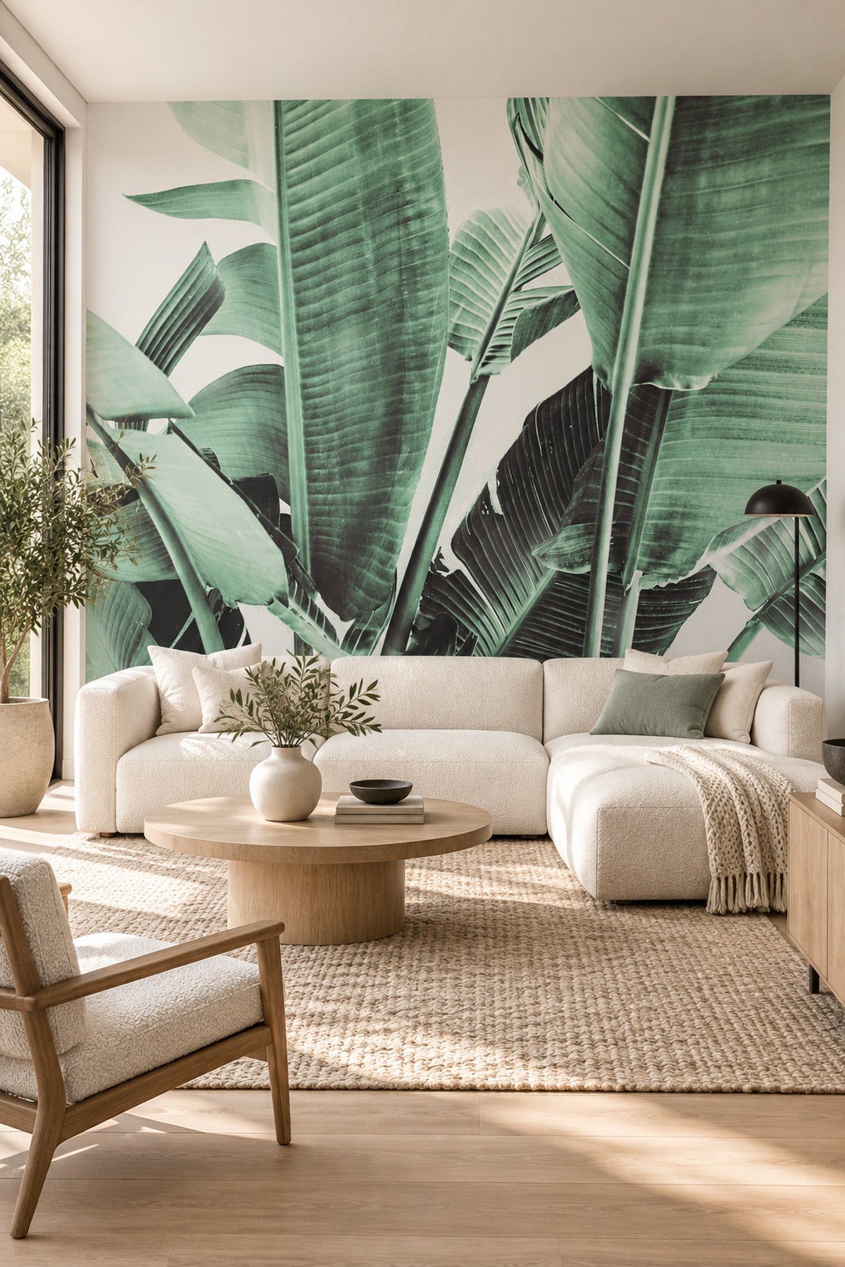 Tropical Banana Leaves Wall Mural
