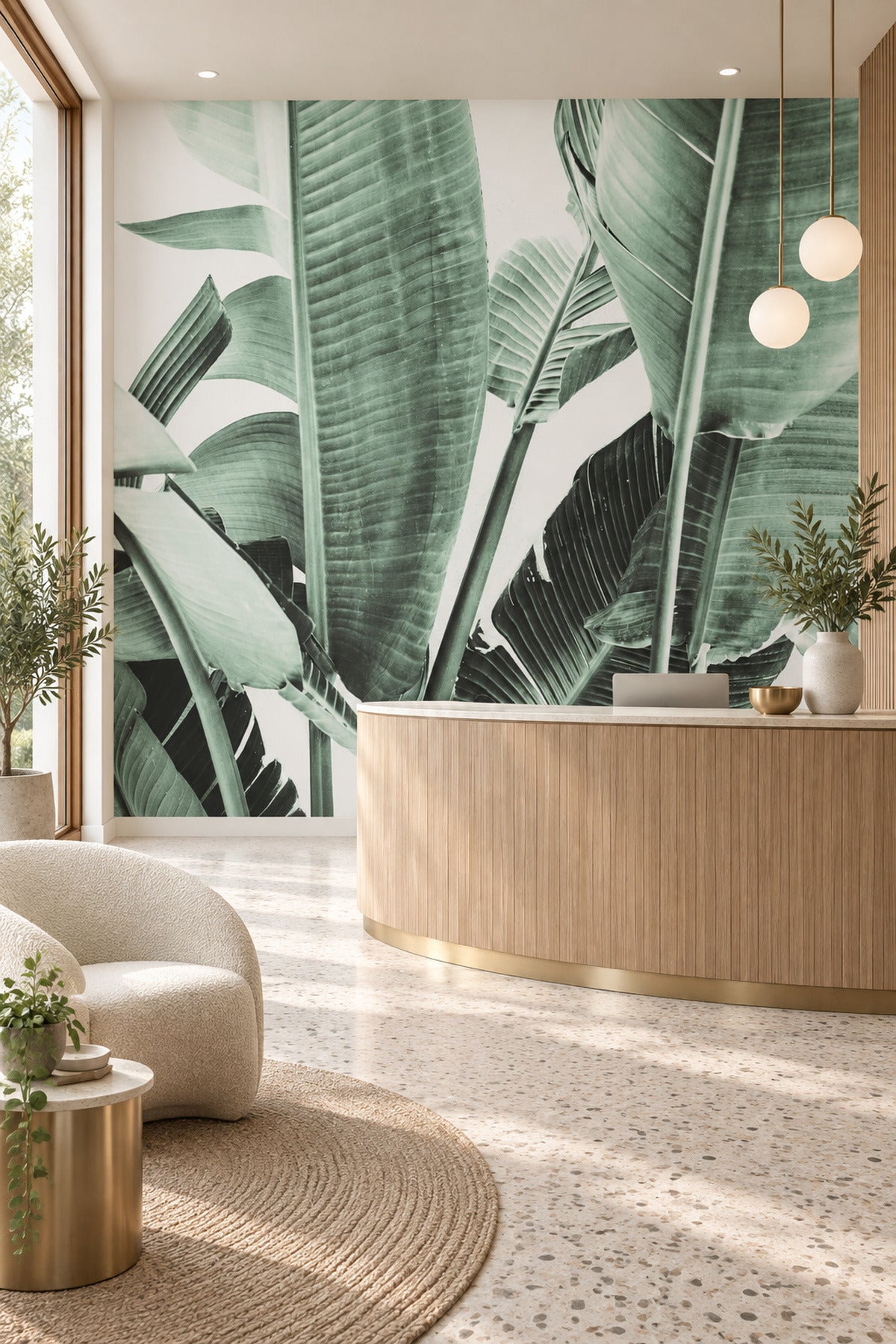 Tropical Banana Leaves Wall Mural