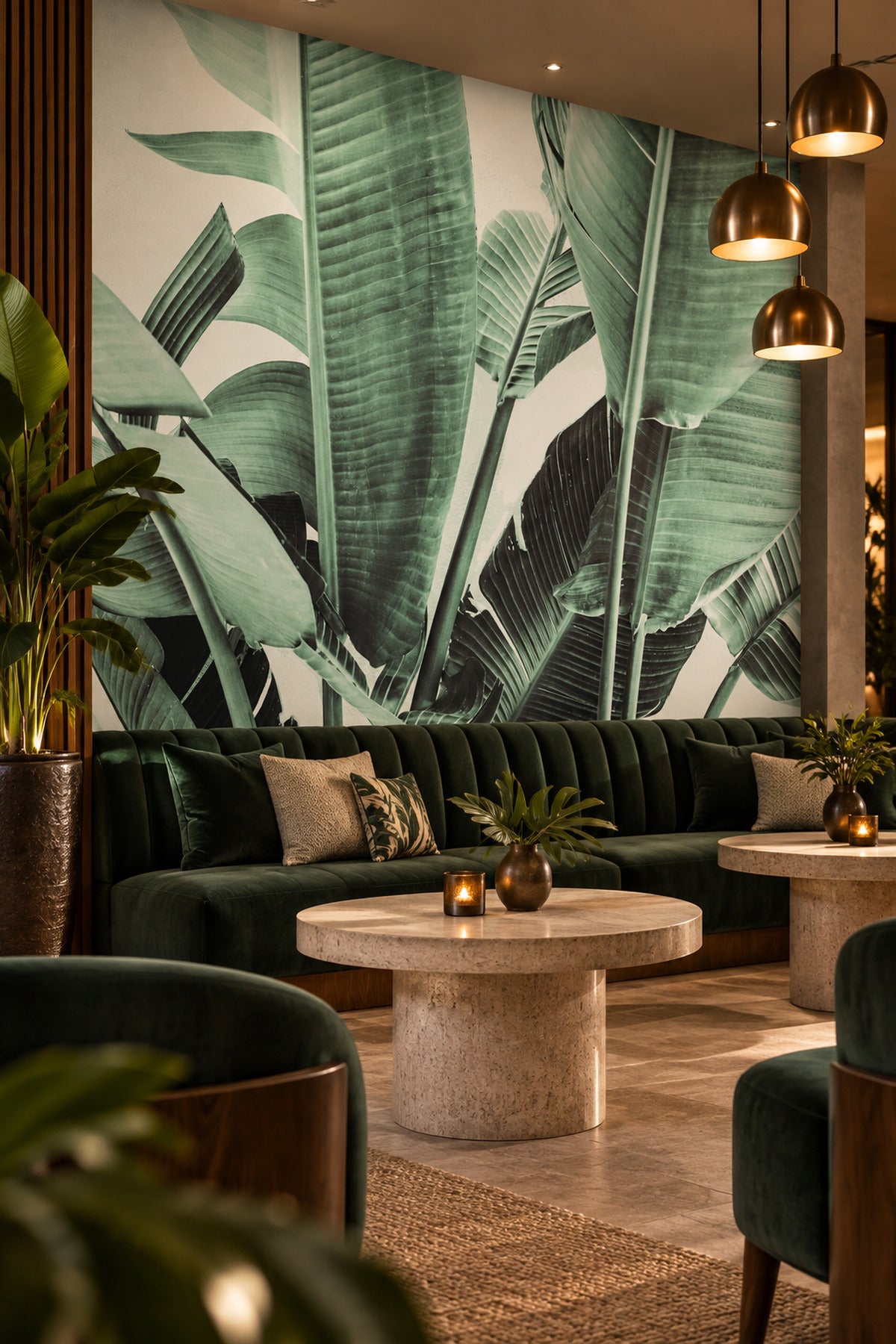 Tropical Banana Leaves Wall Mural