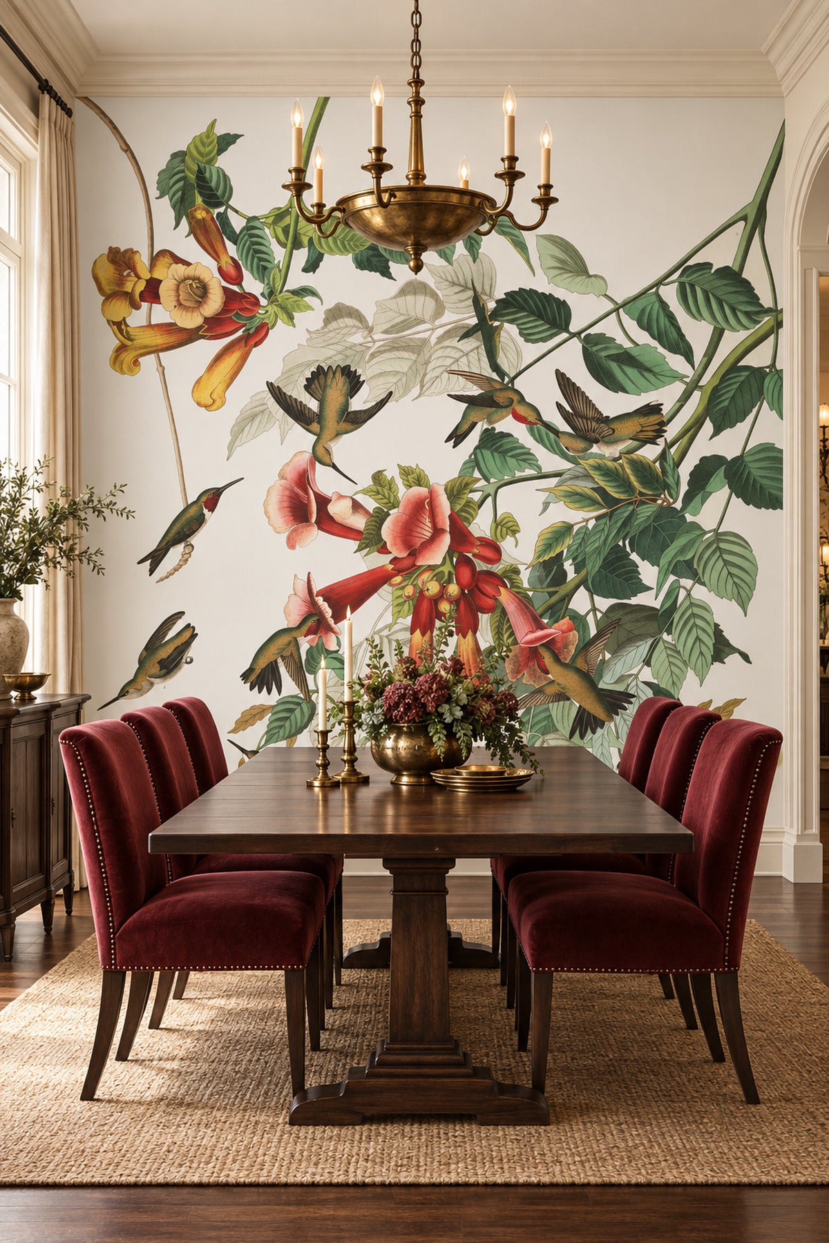 Vintage Hummingbird Wallpaper Mural