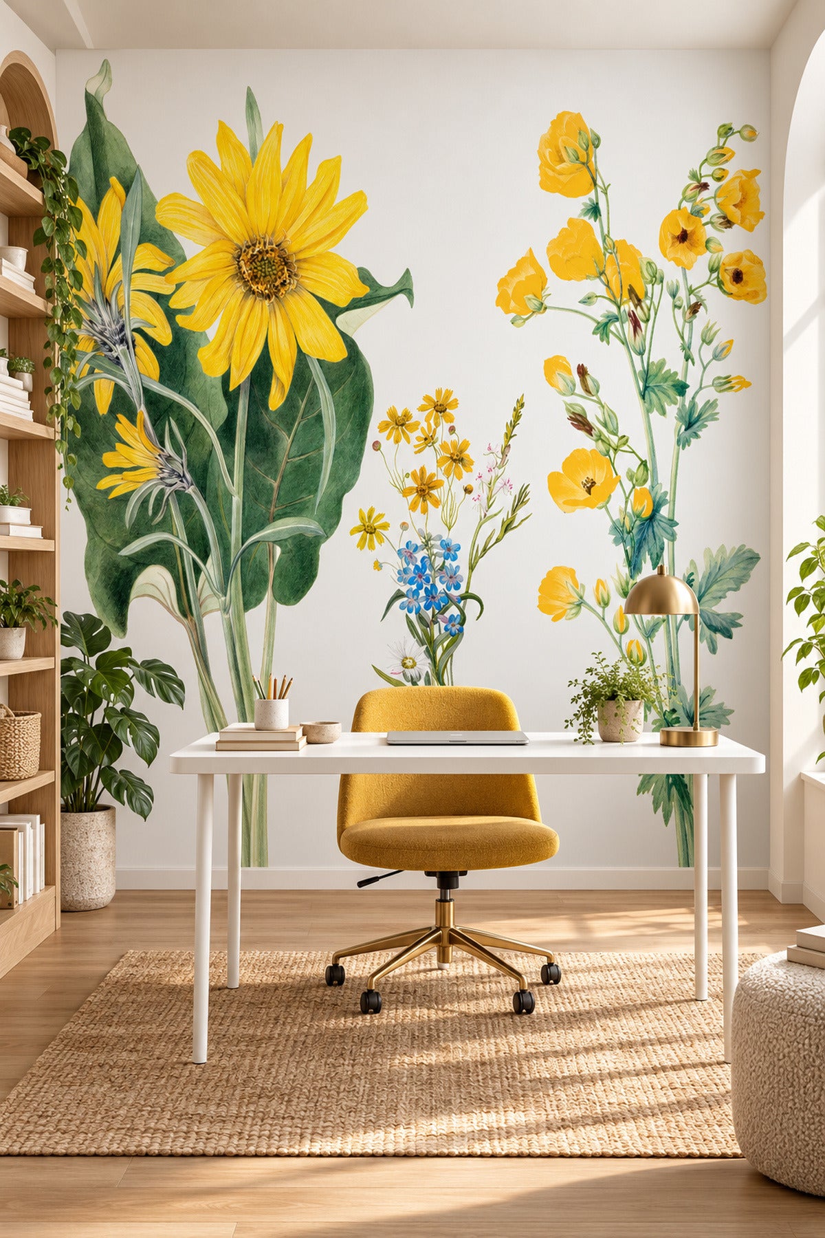 Vintage Sunflower Wallpaper Mural