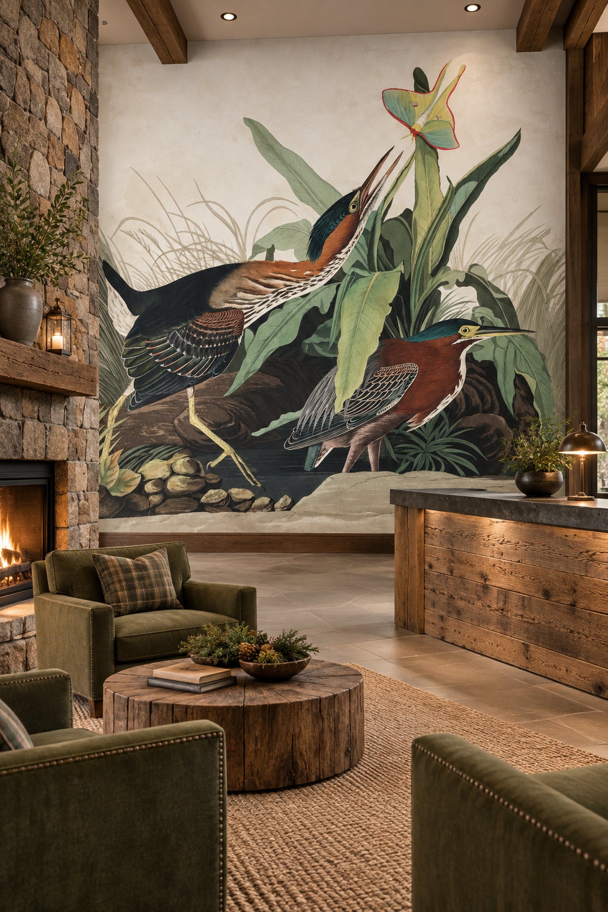 Green Heron Wall Mural