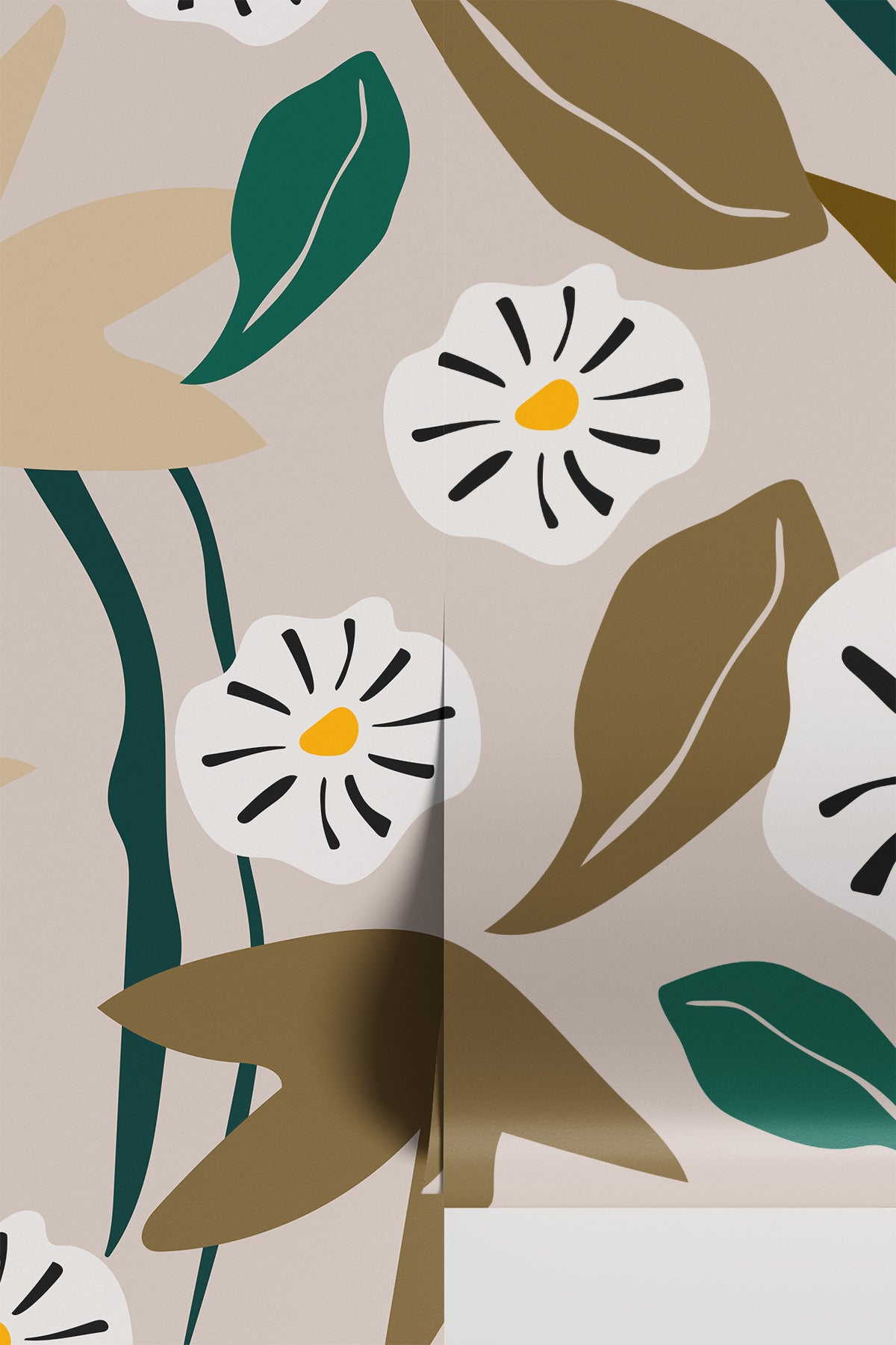 Flora Alba Modern Floral Wall Mural – Eazywallz