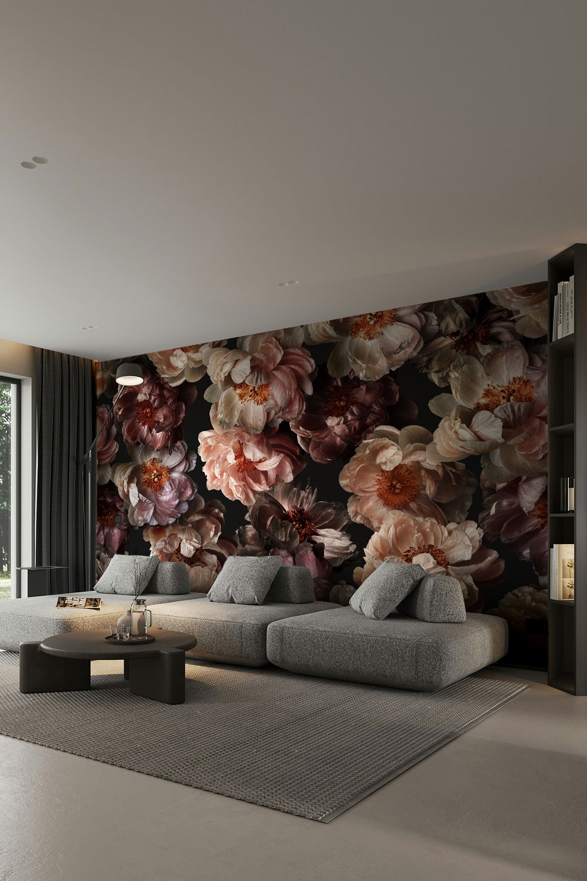 Midnight Floral Vol 1 Wall Mural | Dark Floral Wall Mural | Eazywallz