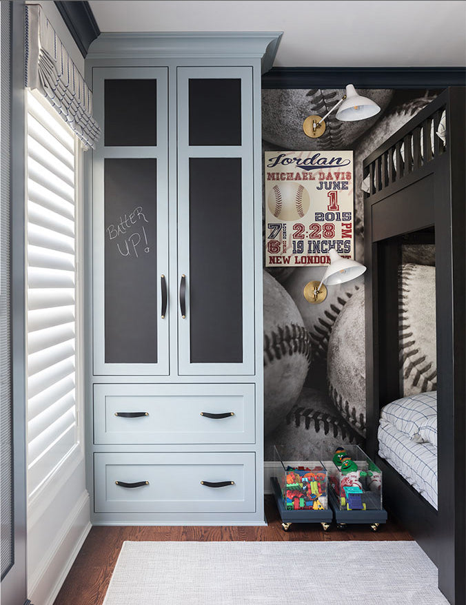 baseball Wall Mural in Kids Bedroom 