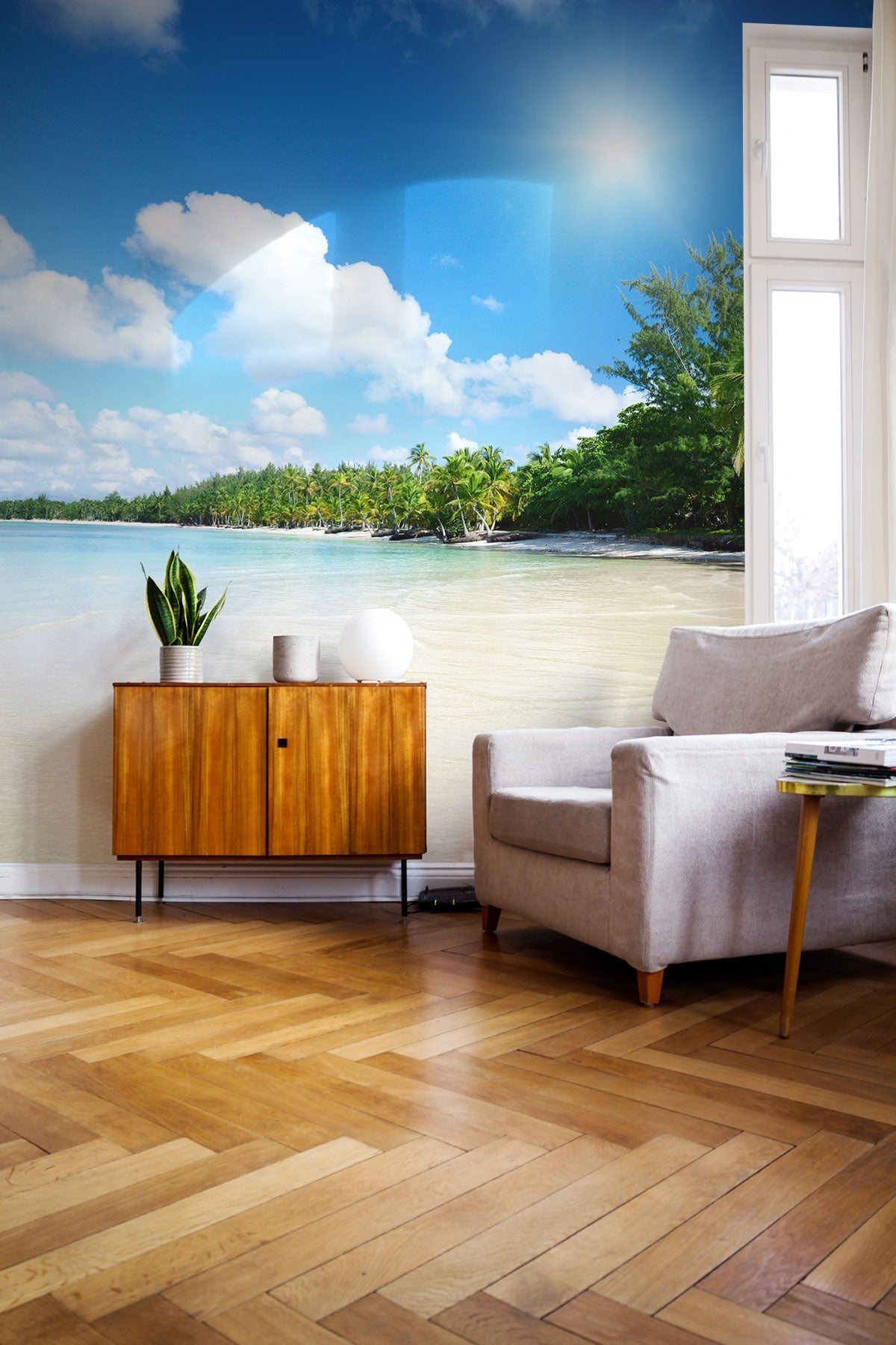 Sea and coconut palms Wall Mural