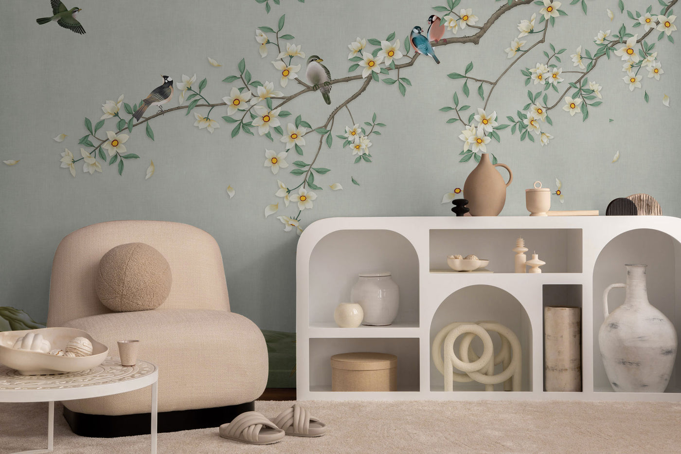 Birds & Bees Chinoiserie Wall Mural