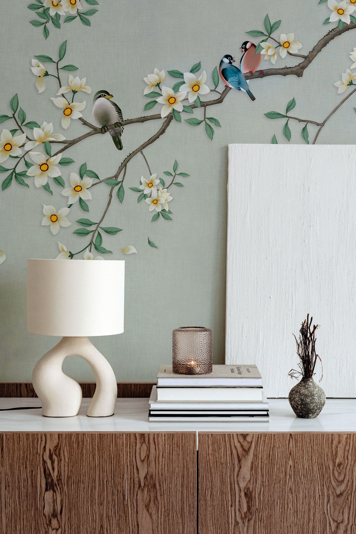 Birds & Bees Chinoiserie Wall Mural