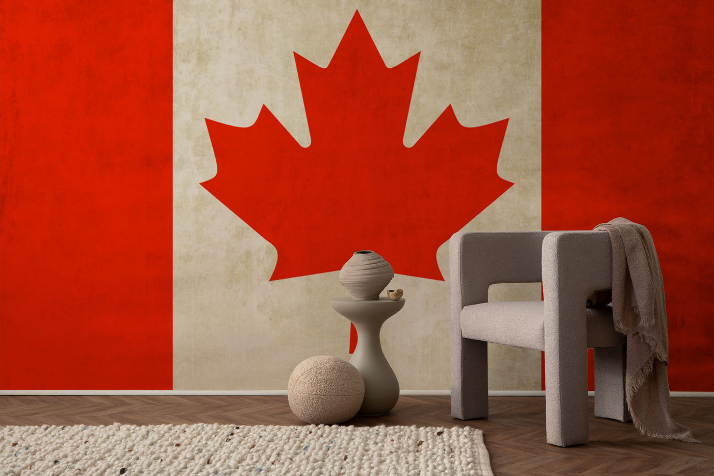 Vintage canadian flag Wall Mural