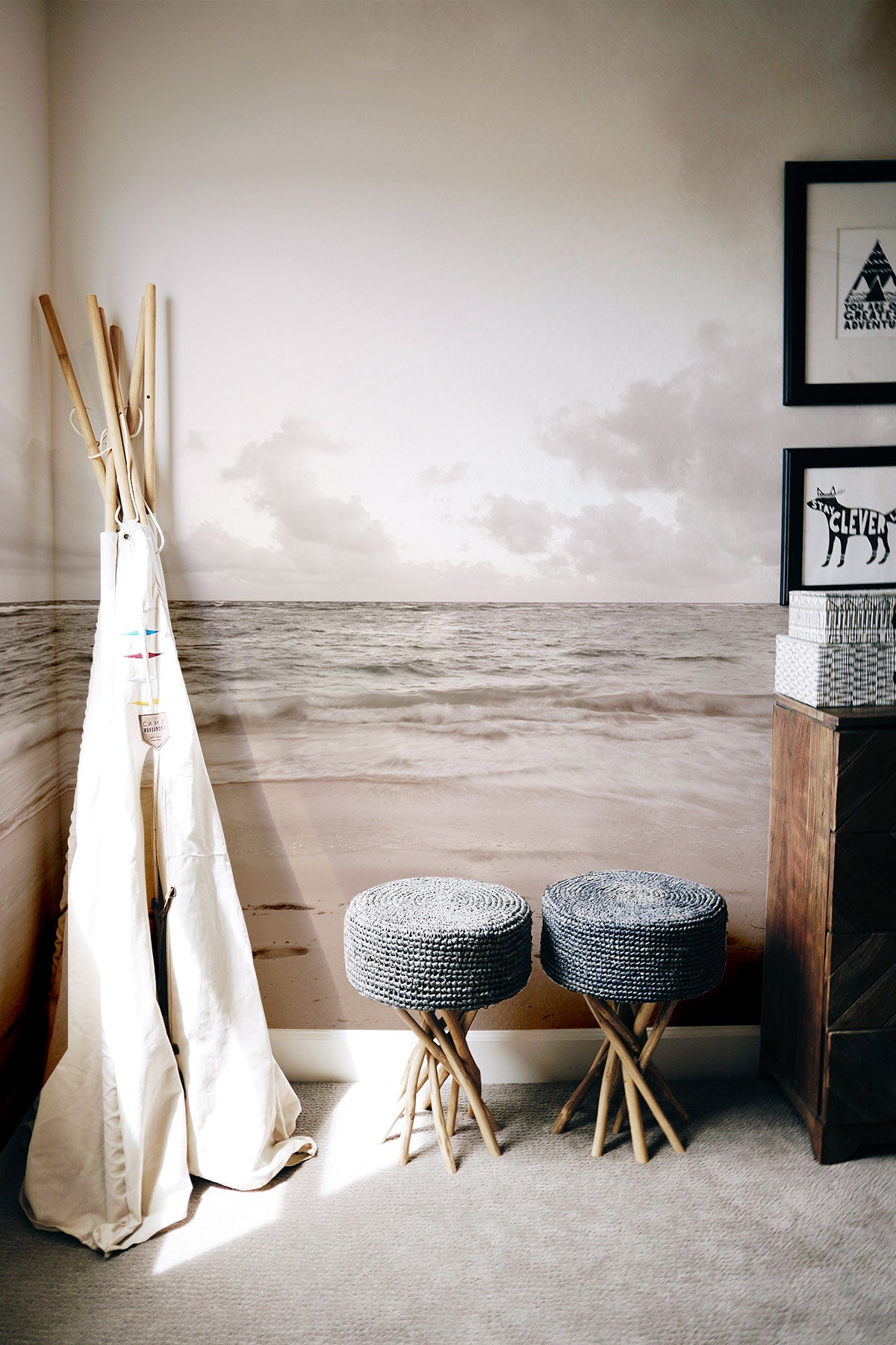 Vintage Tropical Beach Wall Mural