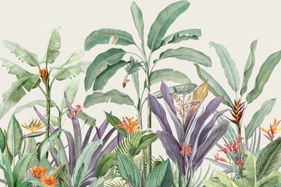 Redoute Mixed Tropical Leaves Wall Mural