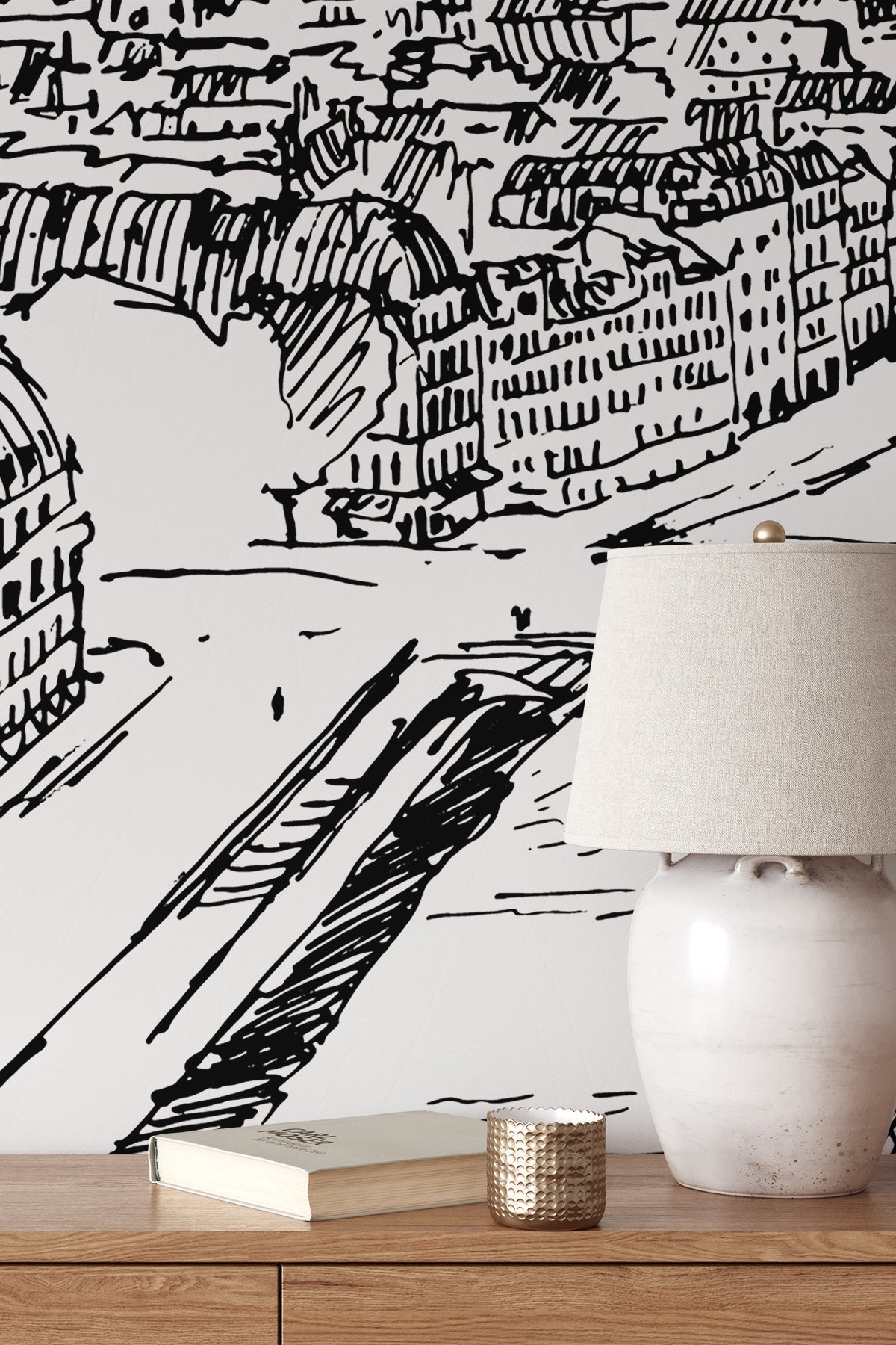 Paris Sketch Wall Mural - Abstract Murals - Eazywallz