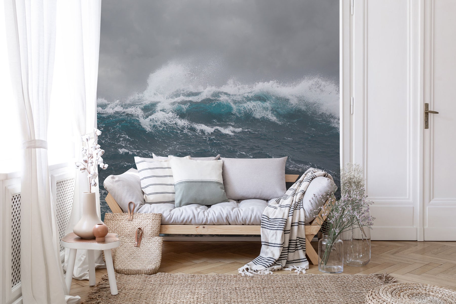 Raging Tides Wall Mural | Wave Ocean Wallpaper | Eazywallz