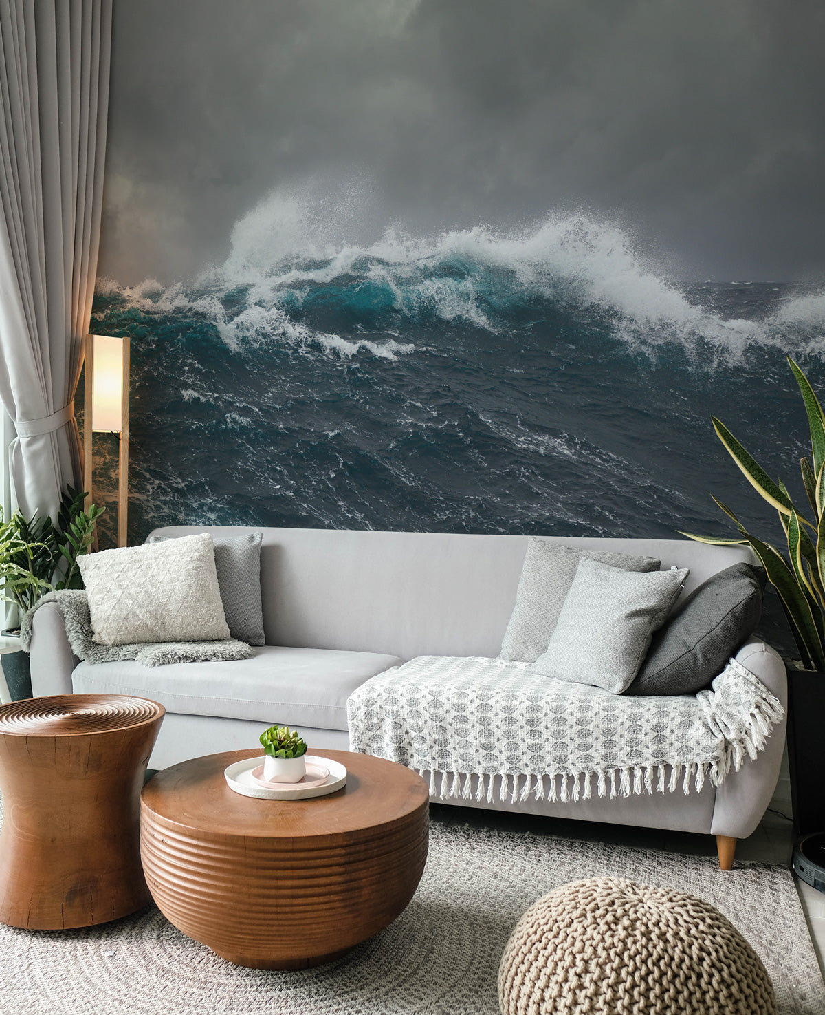 Raging Tides Wall Mural | Wave Ocean Wallpaper | Eazywallz