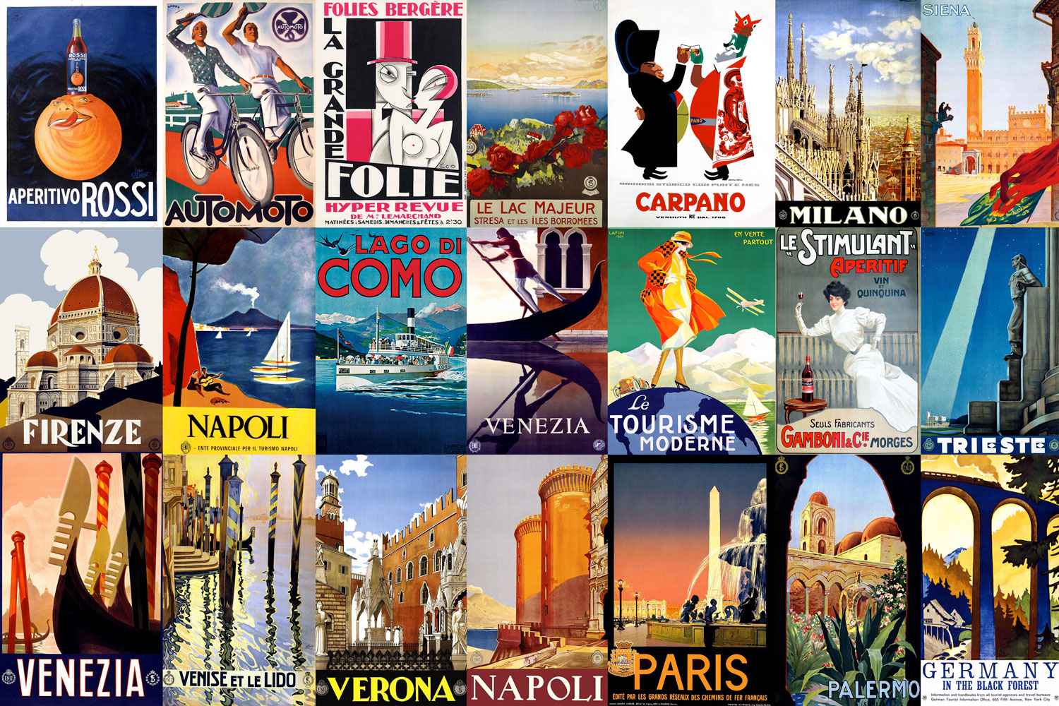 Vintage European Prints Wall Mural