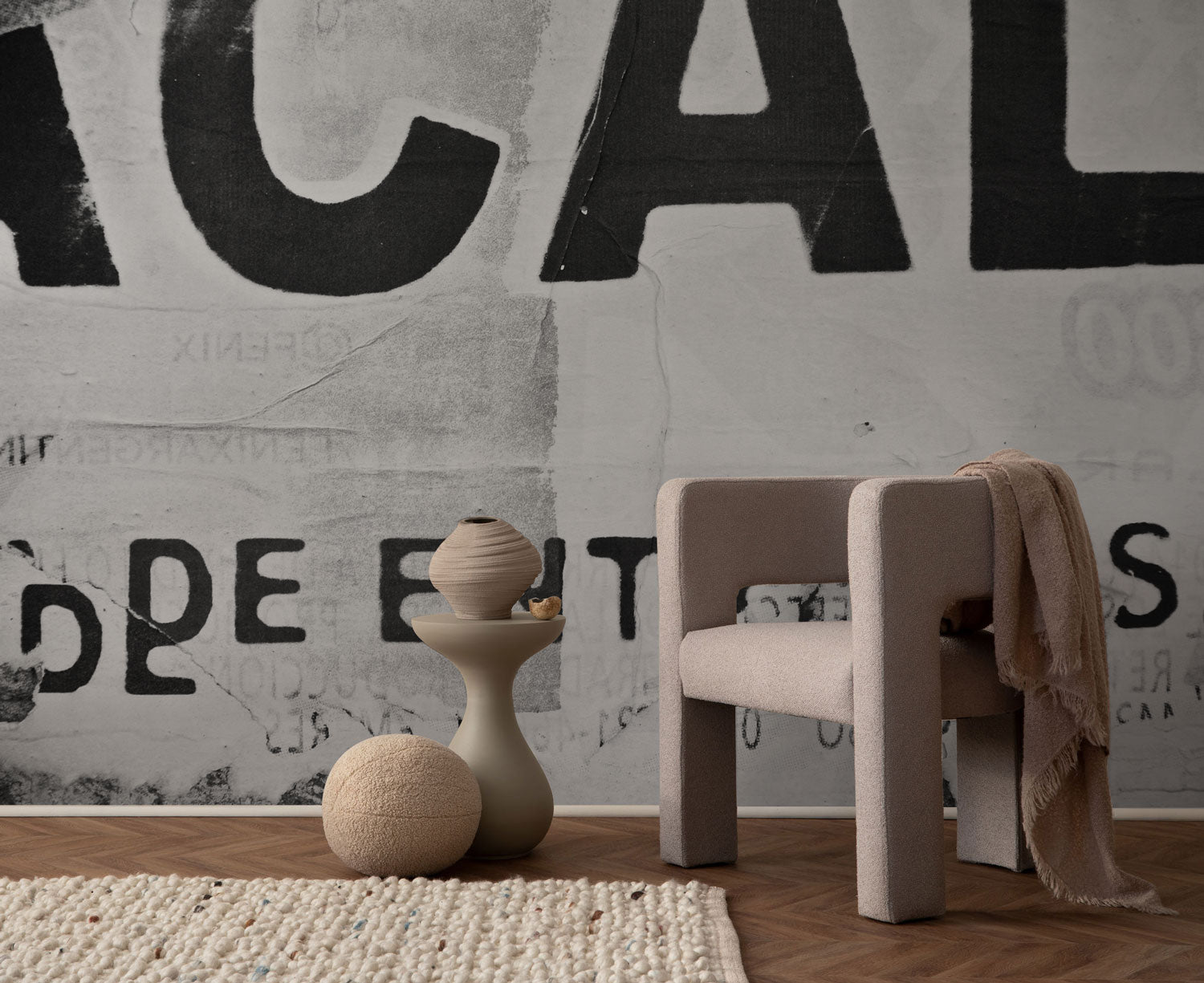 Vintage Word Mix Wall Mural