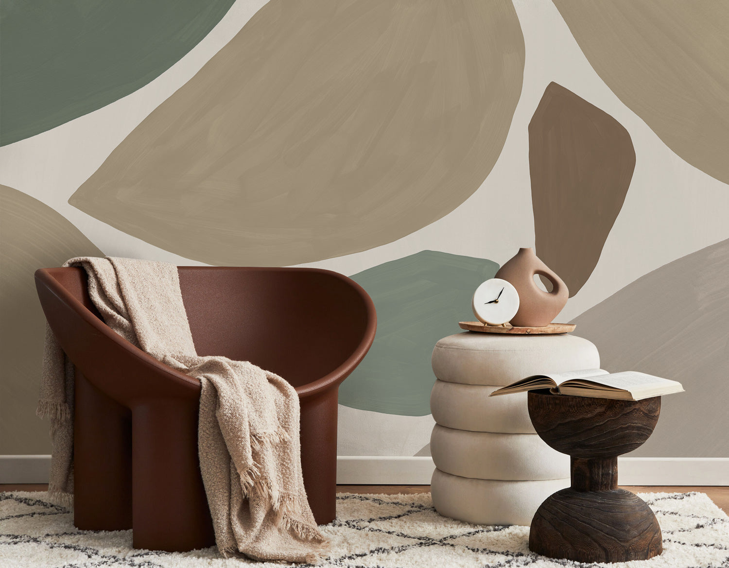 Organic Abstract Shapes 5 Wall Mural