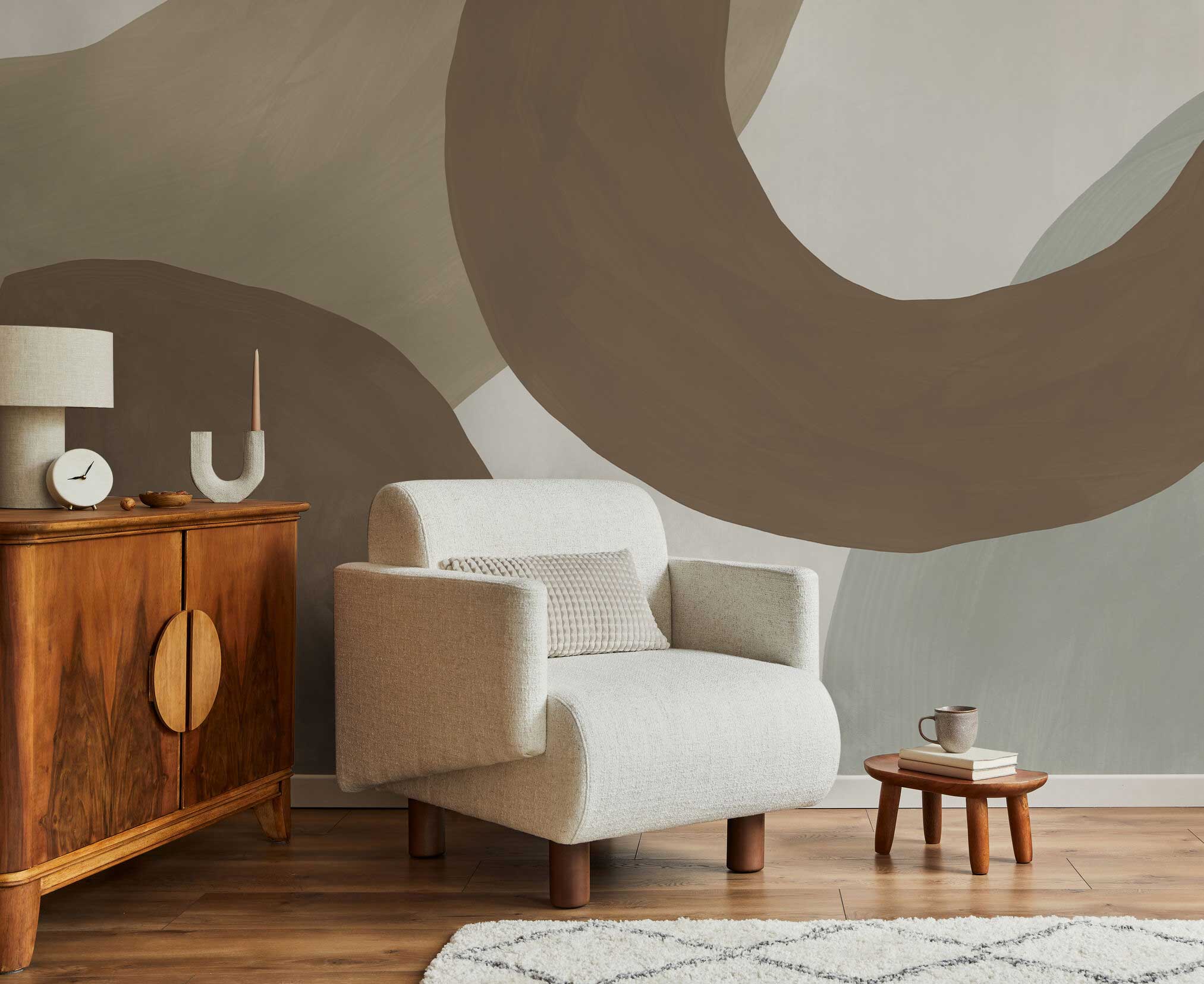 Organic Abstract Shapes 9 Wall Mural