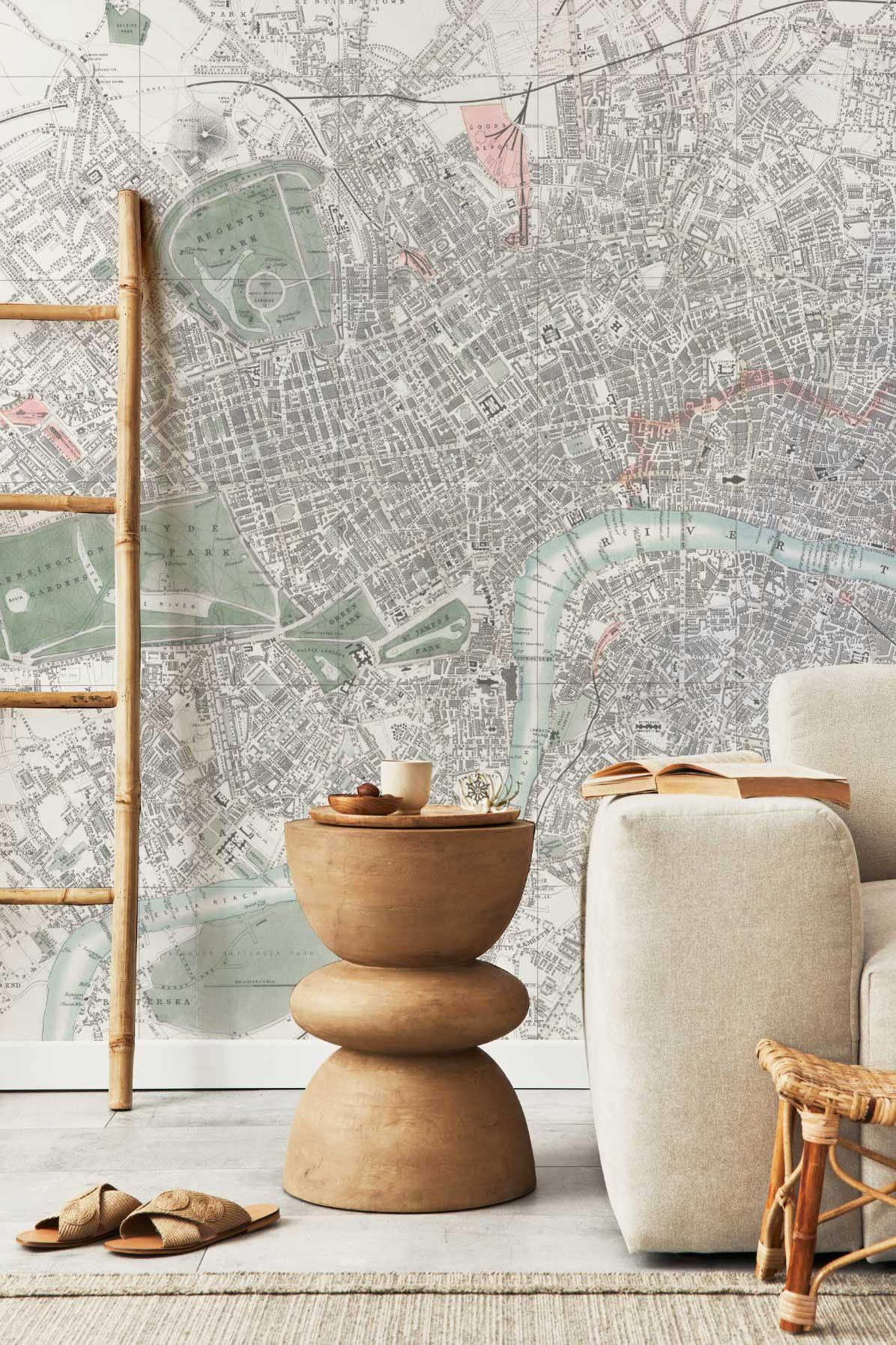 1853 London Map Wall Mural-Wall Mural-Eazywallz