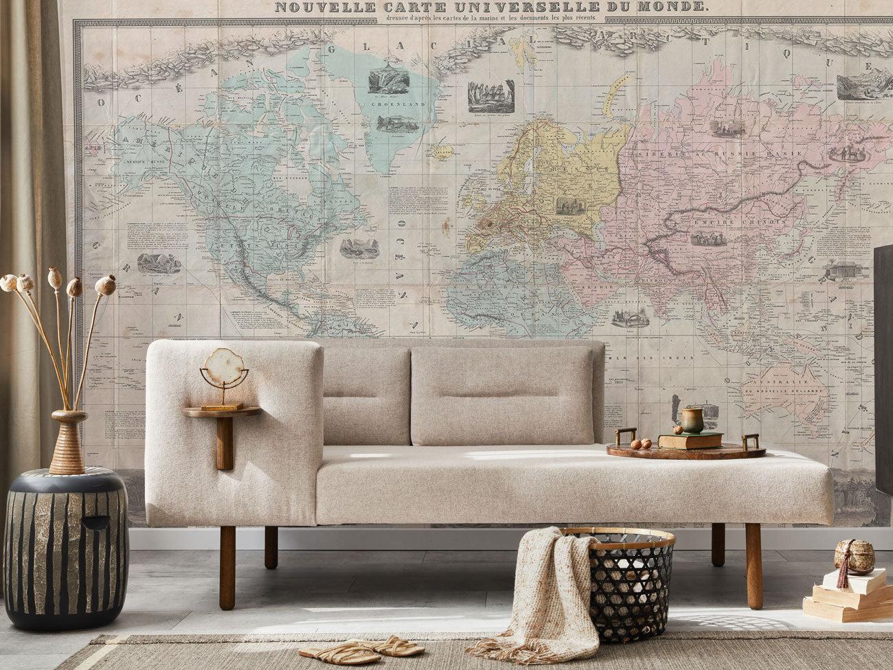 1859 Nouveau Map of the World Wall Mural-Wall Mural-Eazywallz