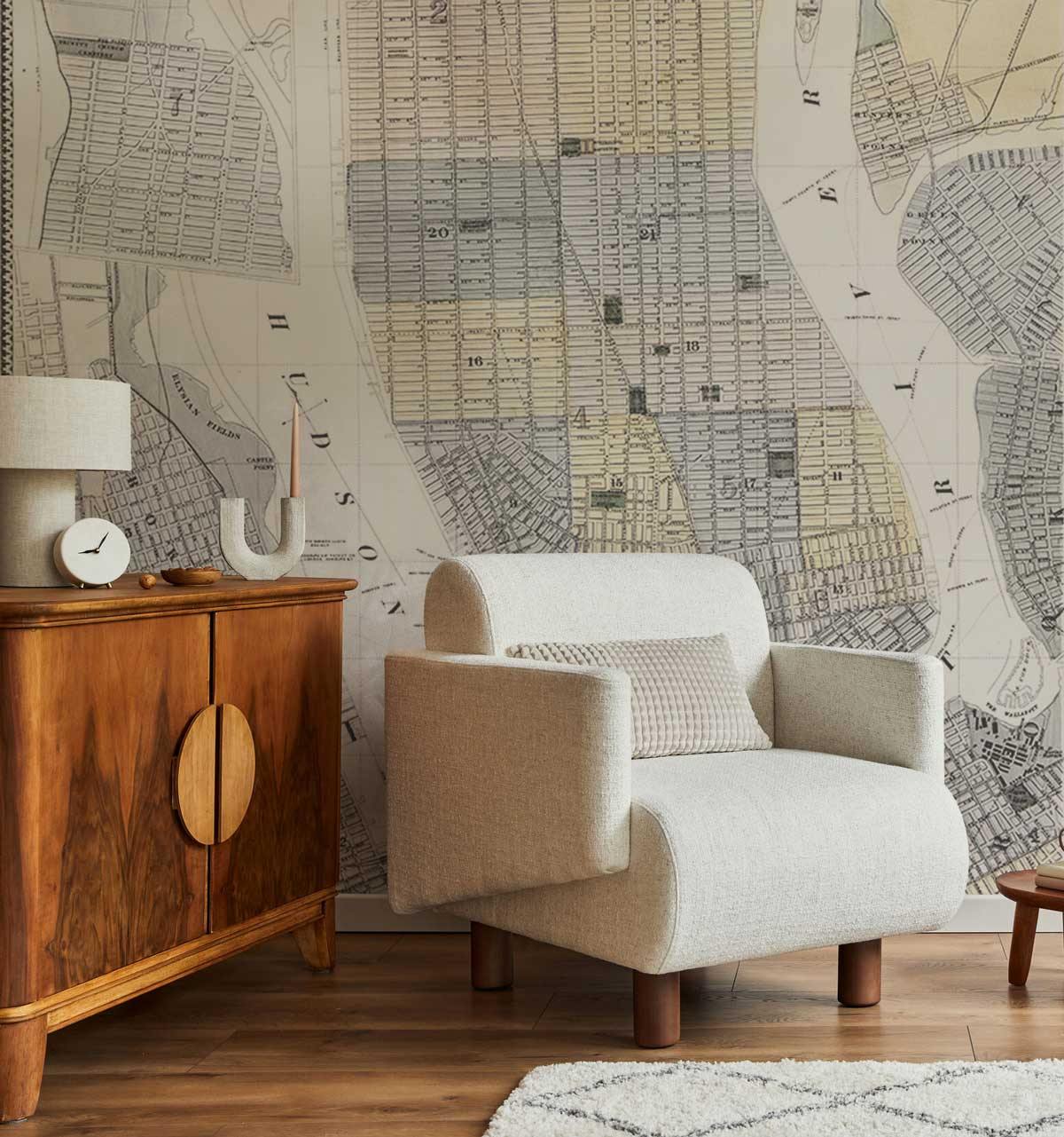 1869 Vintage New York Map Wall Mural-Wall Mural-Eazywallz