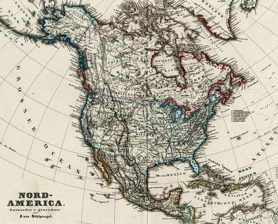 1872 Antique Map of North America Wall Mural-Wall Mural-Eazywallz