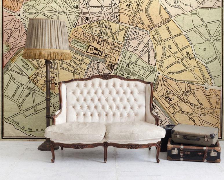 1889 Map of Paris Wall Mural-Wall Mural-Eazywallz