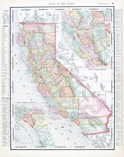 1900 Map of California Wall Mural-Wall Mural-Eazywallz