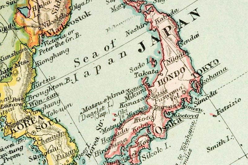 1907 Vintage Japan Map Wall Mural-Wall Mural-Eazywallz