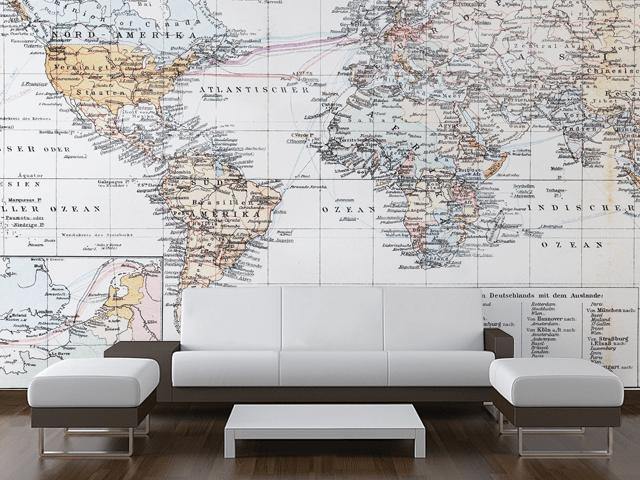 1908 Map of the World Wall Mural-Wall Mural-Eazywallz