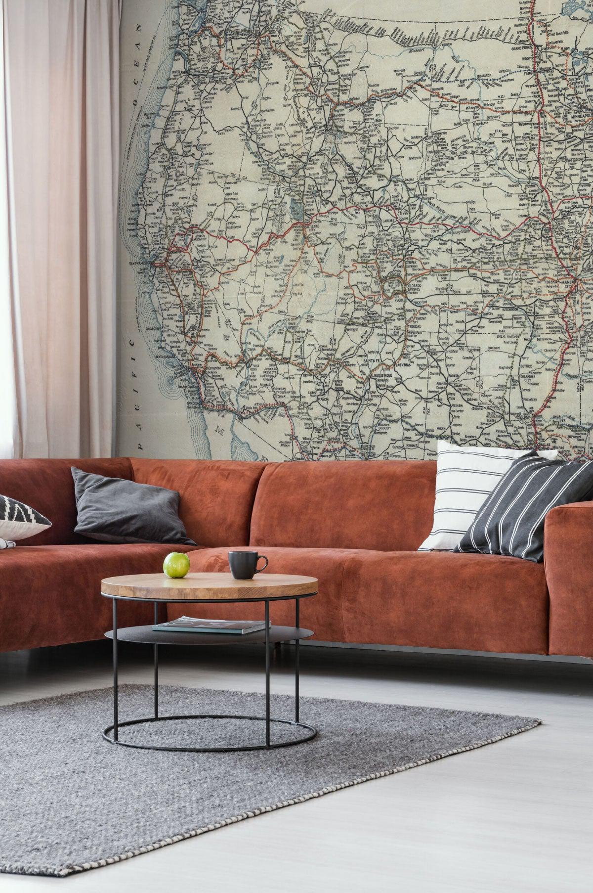 1918 Map of America Wall Mural-Wall Mural-Eazywallz