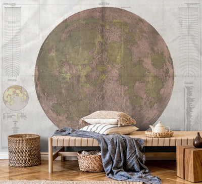 1961 Map of the Moon Wall Mural-Wall Mural-Eazywallz