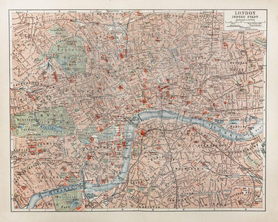 19th Century Map of London Wall Mural-Wall Mural-Eazywallz