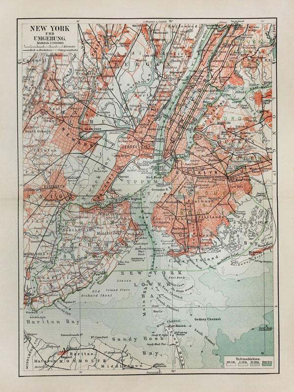 19th Century New York Map Wall Mural-Wall Mural-Eazywallz