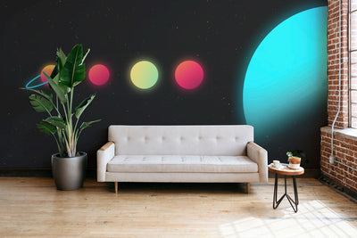 Minimal Abstract Solar System 2 Wall Mural