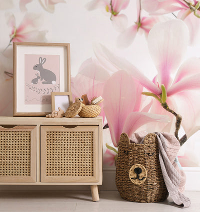 Blossoms of a magnolia tree in spring Wall Mural