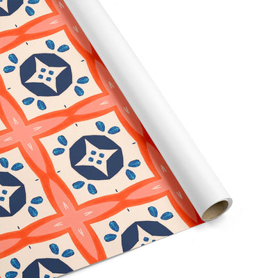 Coral Navy Shapes Playful Geometry Wallpaper #591
