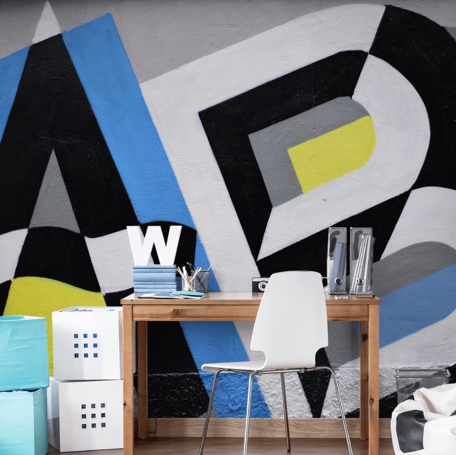 A & B Street Art Wall Mural-Wall Mural-Eazywallz