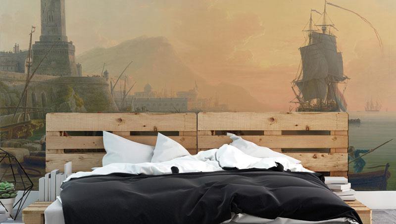 A Calm at a Mediterranean Port Wall Mural-Wall Mural-Eazywallz